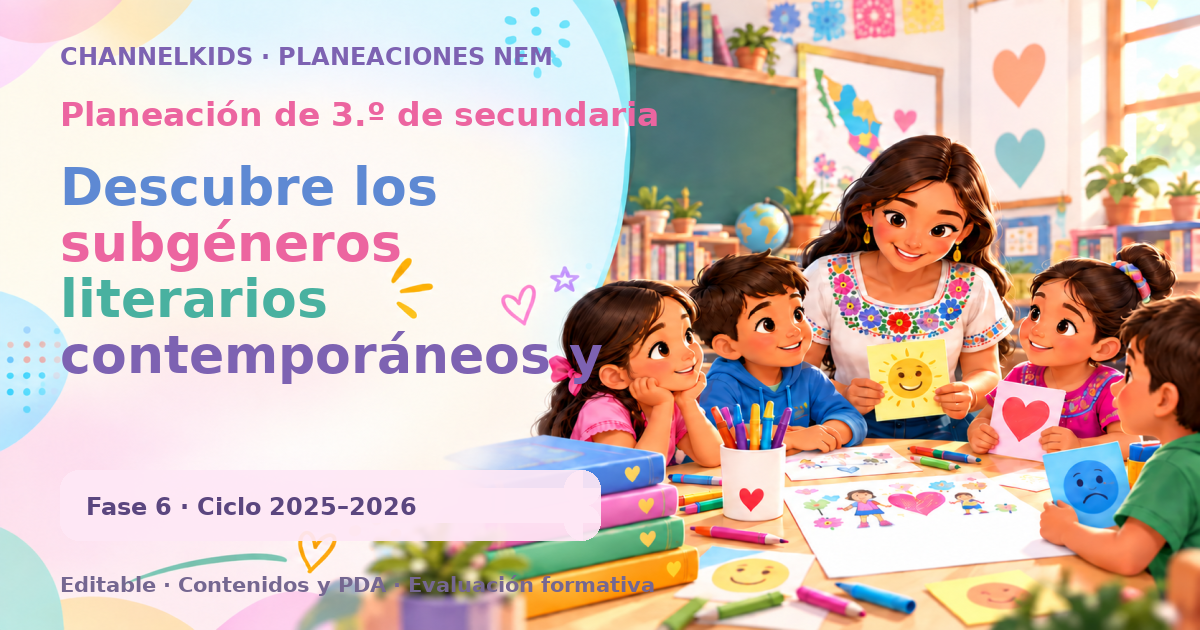 Planeación de tercer grado de secundaria: Descubre los subgéneros literarios contemporáneos y su influencia en la literatura moderna