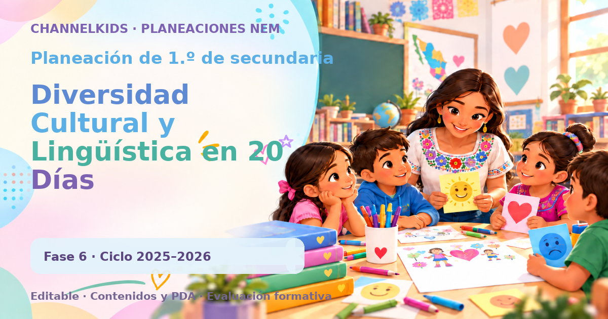 Planeación de primer grado de secundaria: Diversidad Cultural y Lingüística en 20 Días