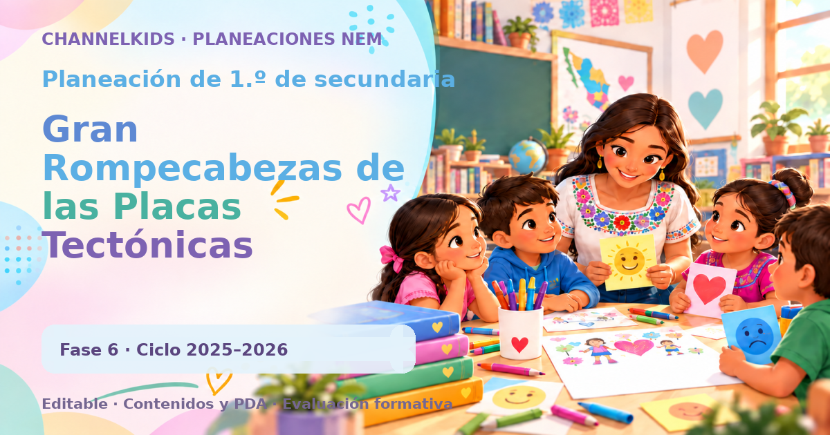 Planeación de primer grado de secundaria: Gran Rompecabezas de las Placas Tectónicas