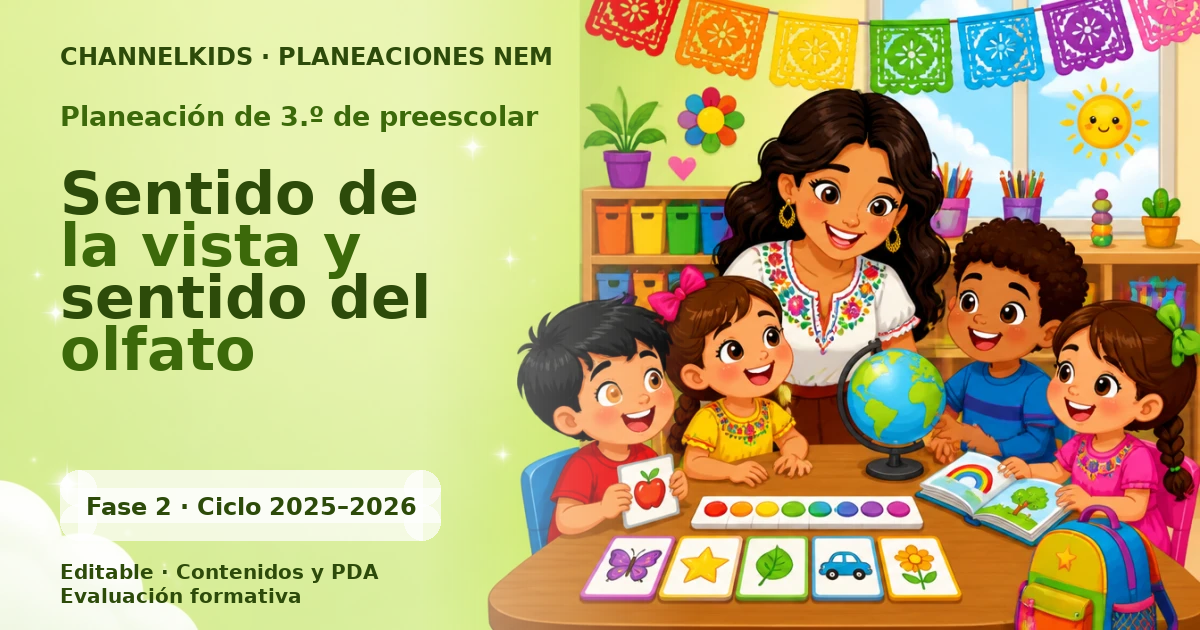 Planeación de tercer grado de preescolar: Sentido de la vista y sentido del olfato