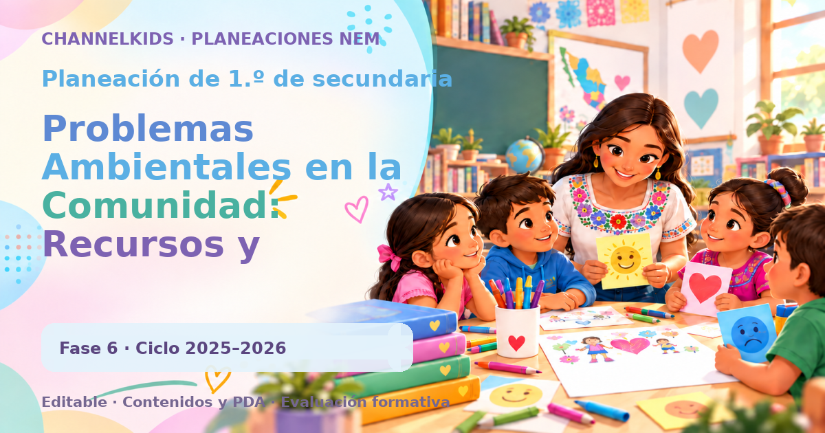 Planeación de primer grado de secundaria: Problemas Ambientales en la Comunidad: Recursos y Actividades para Educar a Niños