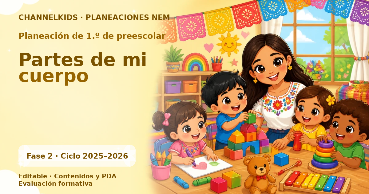 Planeación de primer grado de preescolar: Partes de mi cuerpo