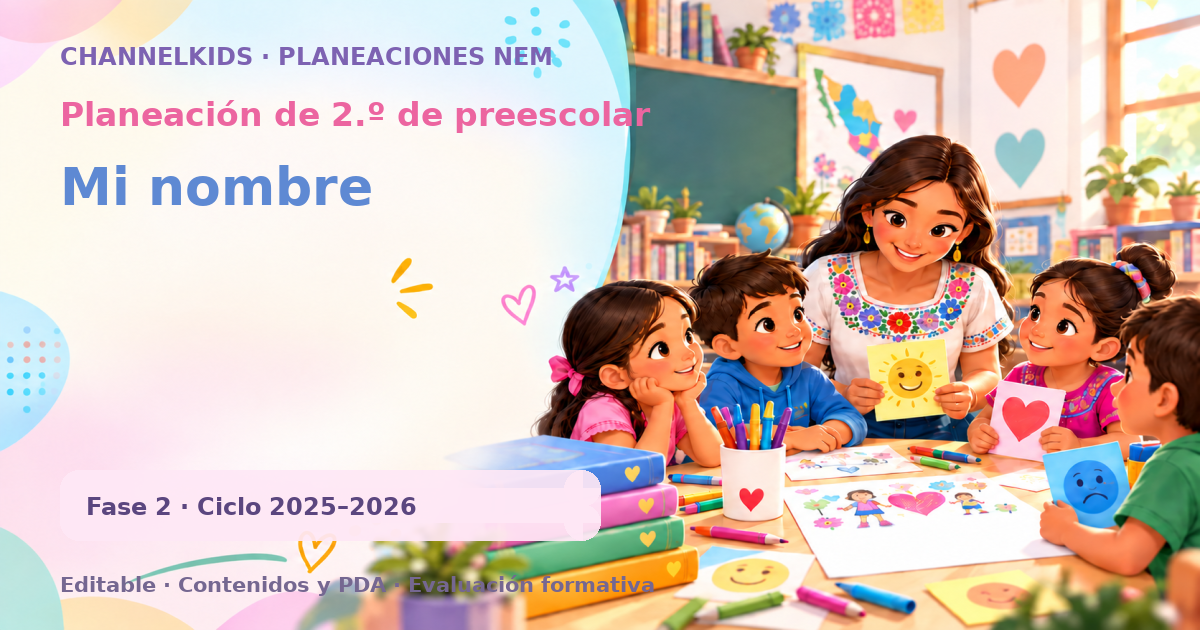 Planeación de segundo grado de preescolar: Mi nombre