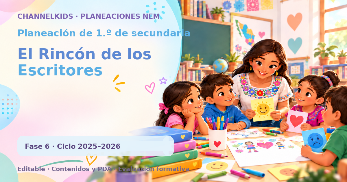 Planeación de primer grado de secundaria: El Rincón de los Escritores