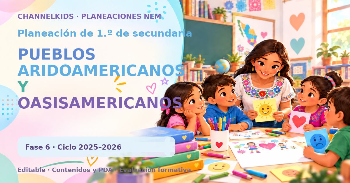 Planeación de primer grado de secundaria: PUEBLOS ARIDOAMERICANOS Y OASISAMERICANOS