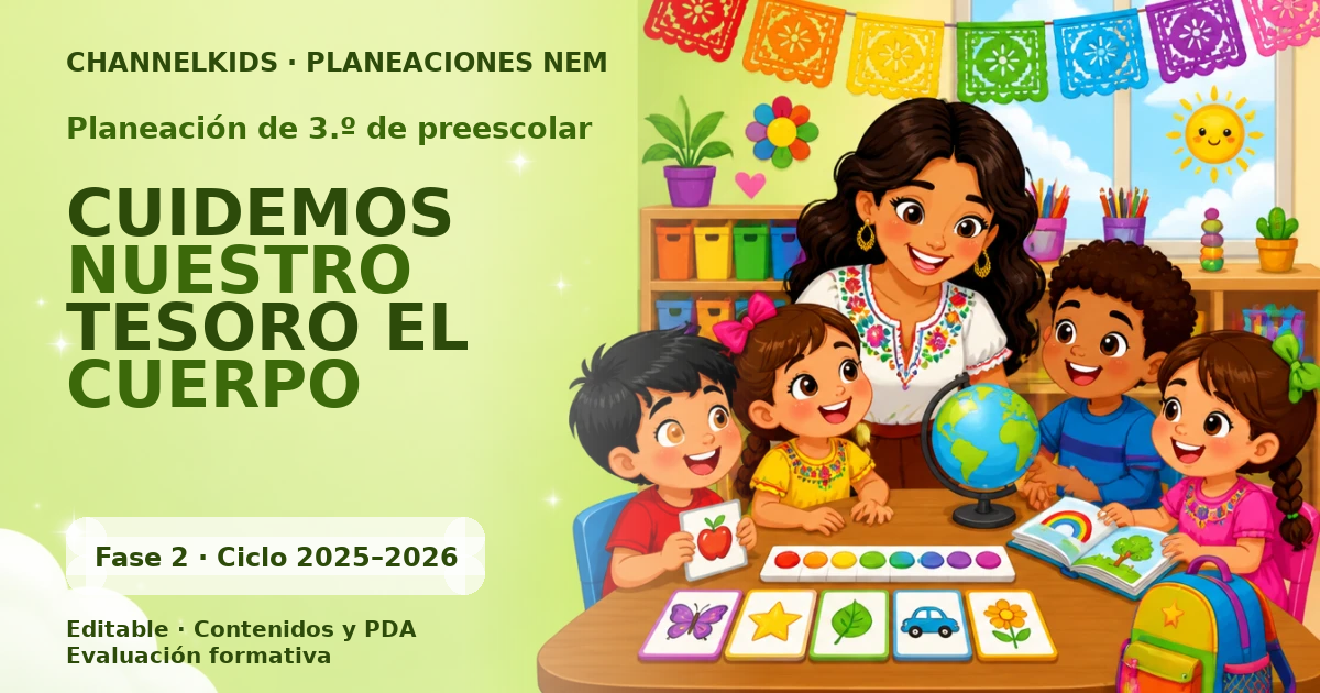 Planeación de tercer grado de preescolar: CUIDEMOS NUESTRO TESORO EL CUERPO