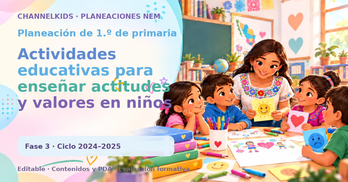 Planeación de primer grado: Actividades educativas para enseñar actitudes y valores en niños de primaria en 5 semanas
