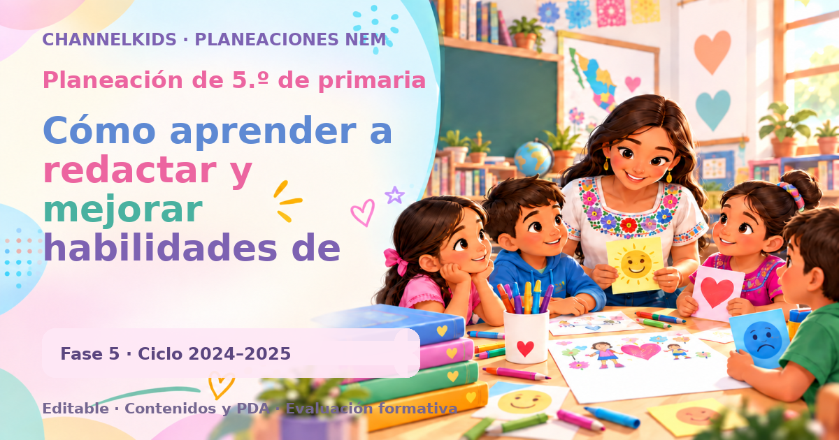 Planeación de quinto grado: Cómo aprender a redactar y mejorar habilidades de escritura en quinto grado