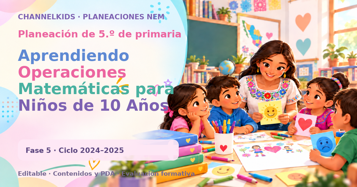 Planeación de quinto grado: Aprendiendo Operaciones Matemáticas para Niños de 10 Años