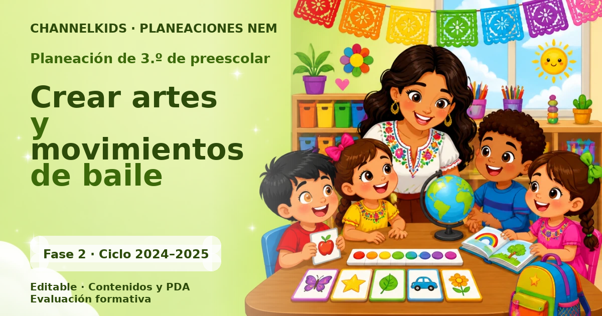 Planeación de tercer grado de preescolar: Crear artes y movimientos de baile