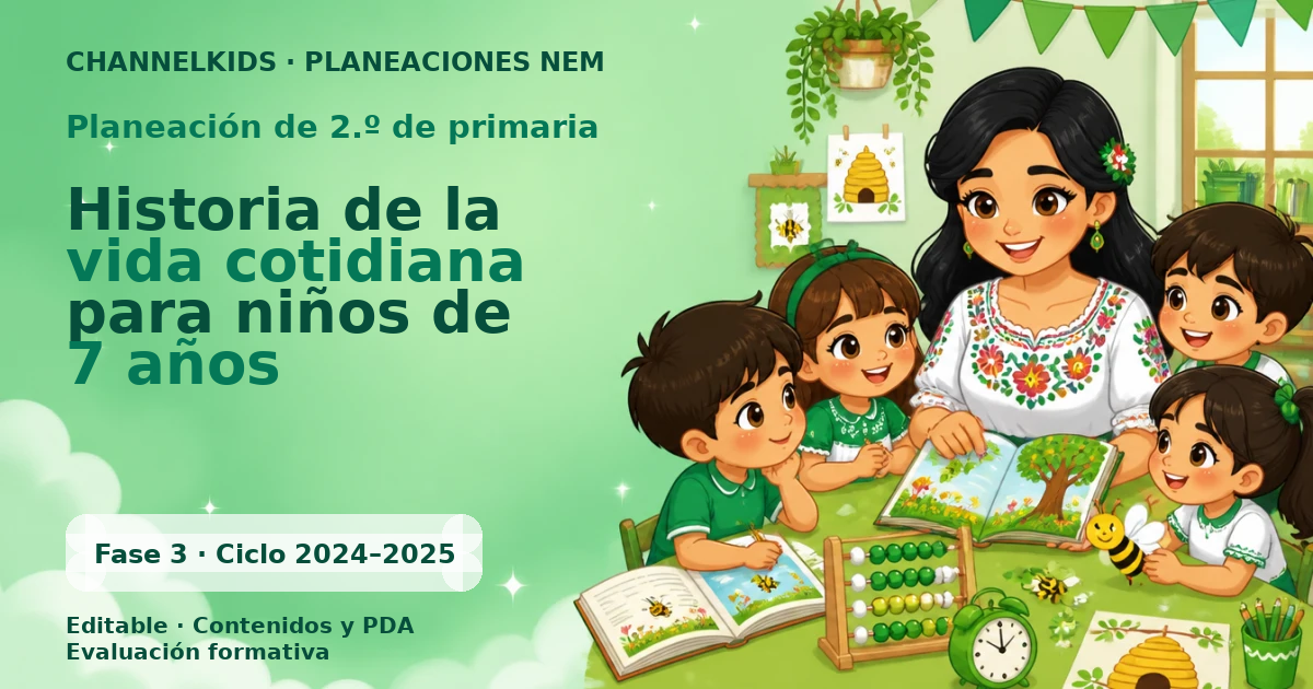Planeación de segundo grado: Historia de la vida cotidiana para niños de 7 años