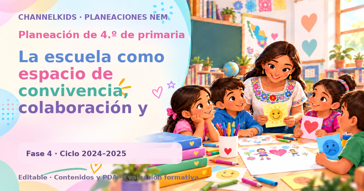 Planeación de cuarto grado: La escuela como espacio de convivencia, colaboración y aprendizaje