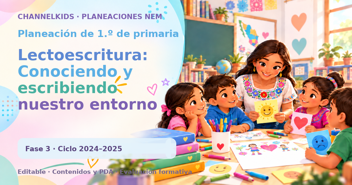 Planeación de primer grado: Lectoescritura: Conociendo y escribiendo nuestro entorno familiar y corporal