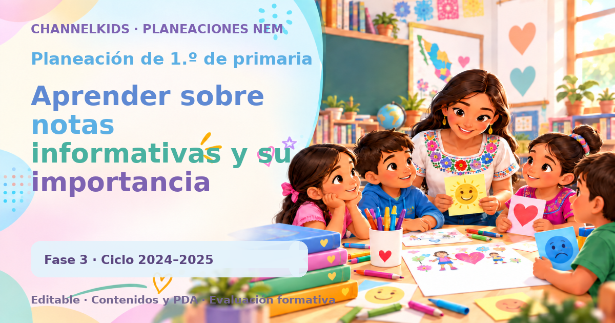 Planeación de primer grado: Aprender sobre notas informativas y su importancia