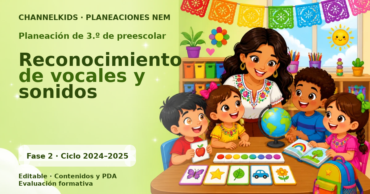 Planeación de tercer grado de preescolar: Reconocimiento de vocales y sonidos