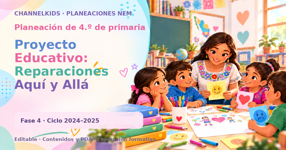 Planeación de cuarto grado: Proyecto Educativo: Reparaciones Aquí y Allá
