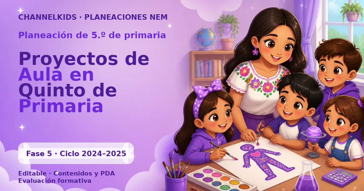 Planeación de quinto grado: Proyectos de Aula en Quinto de Primaria
