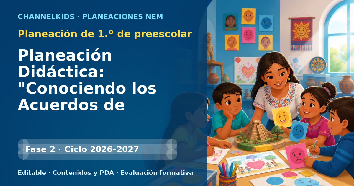 Planeación de primer grado de preescolar: Planeación Didáctica: "Conociendo los Acuerdos de Convivencia de mi Escuela