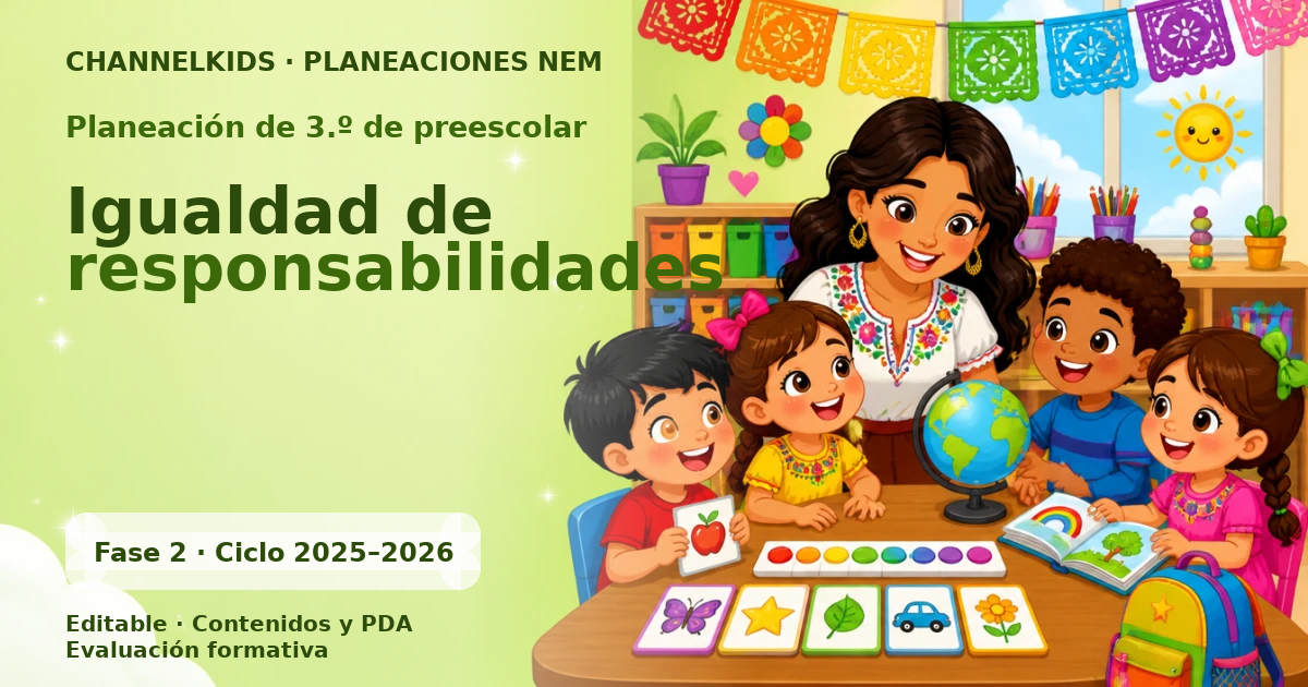 Planeación de tercer grado de preescolar: Igualdad de responsabilidades