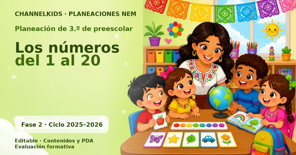Planeación de tercer grado de preescolar: Los números del 1 al 20