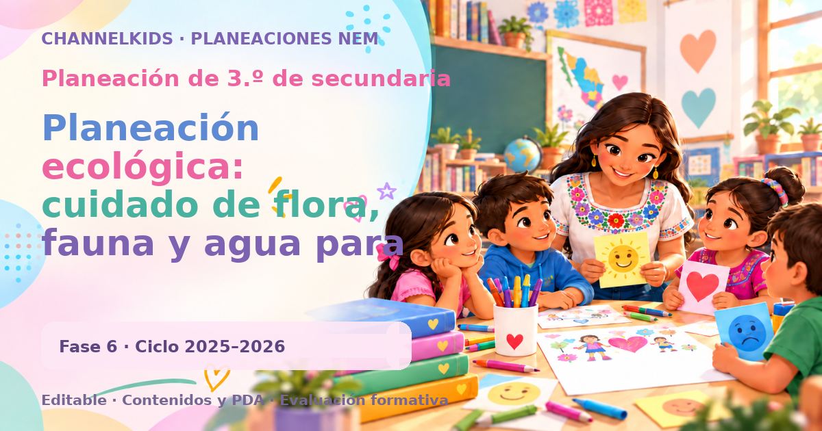 Planeación de tercer grado de secundaria: Planeación ecológica: cuidado de flora, fauna y agua para conservar los ecosistemas y promover la sostenibilidad ambiental