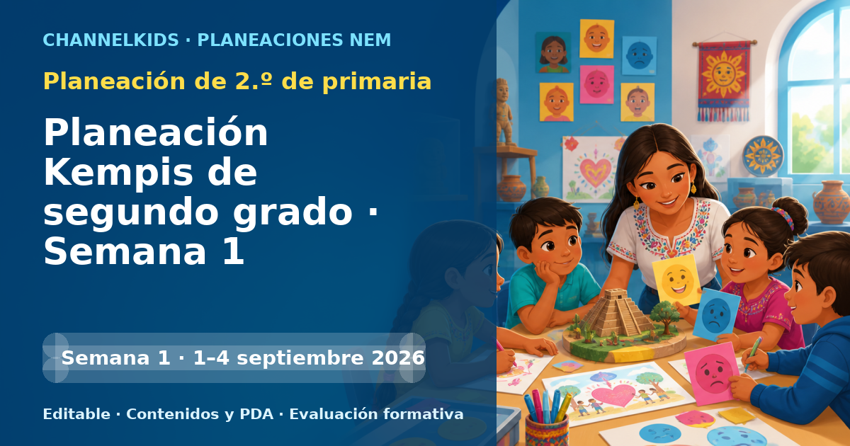 Planeación de segundo grado semana 1: Planeación Kempis de segundo grado · Semana 1