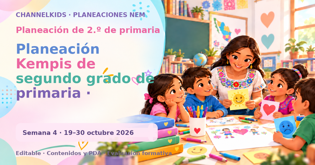 Planeación de segundo grado semanas 4 y 5: Planeación Kempis de segundo grado de primaria · Semanas 4 y 5