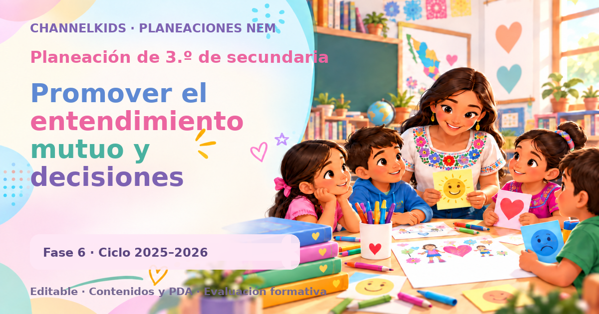 Planeación de tercer grado de secundaria: Promover el entendimiento mutuo y decisiones efectivas, fomentando el bienestar personal y social