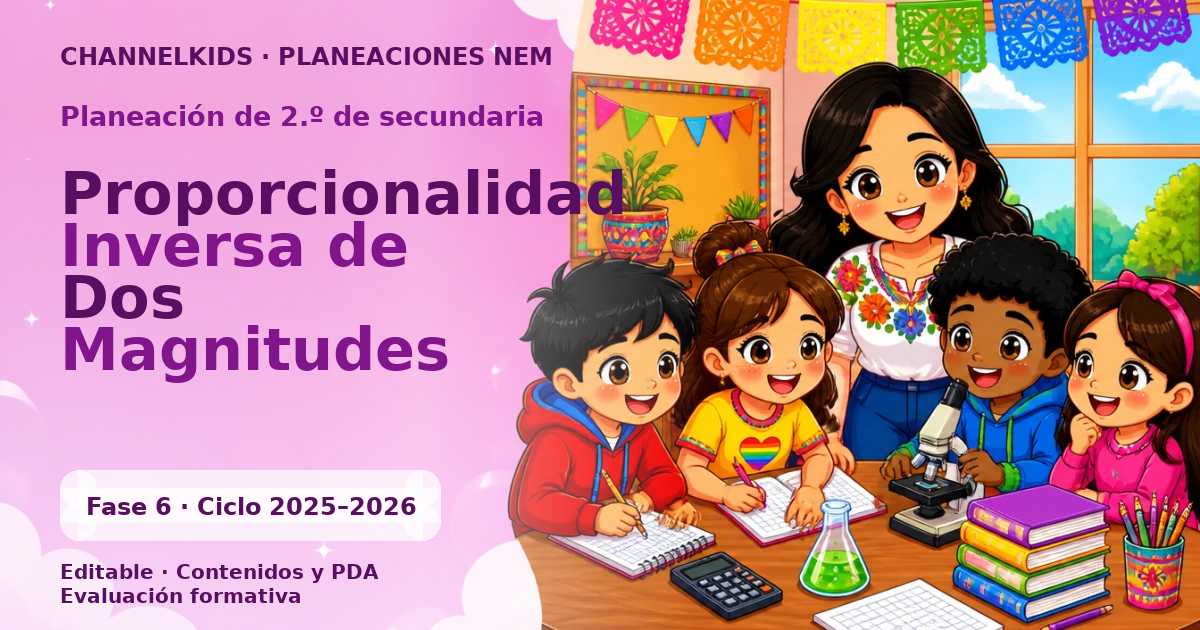 Planeación de segundo grado de secundaria: Proporcionalidad Inversa de Dos Magnitudes