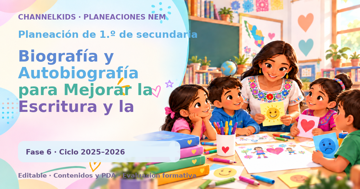 Planeación de primer grado de secundaria: Biografía y Autobiografía para Mejorar la Escritura y la Creatividad