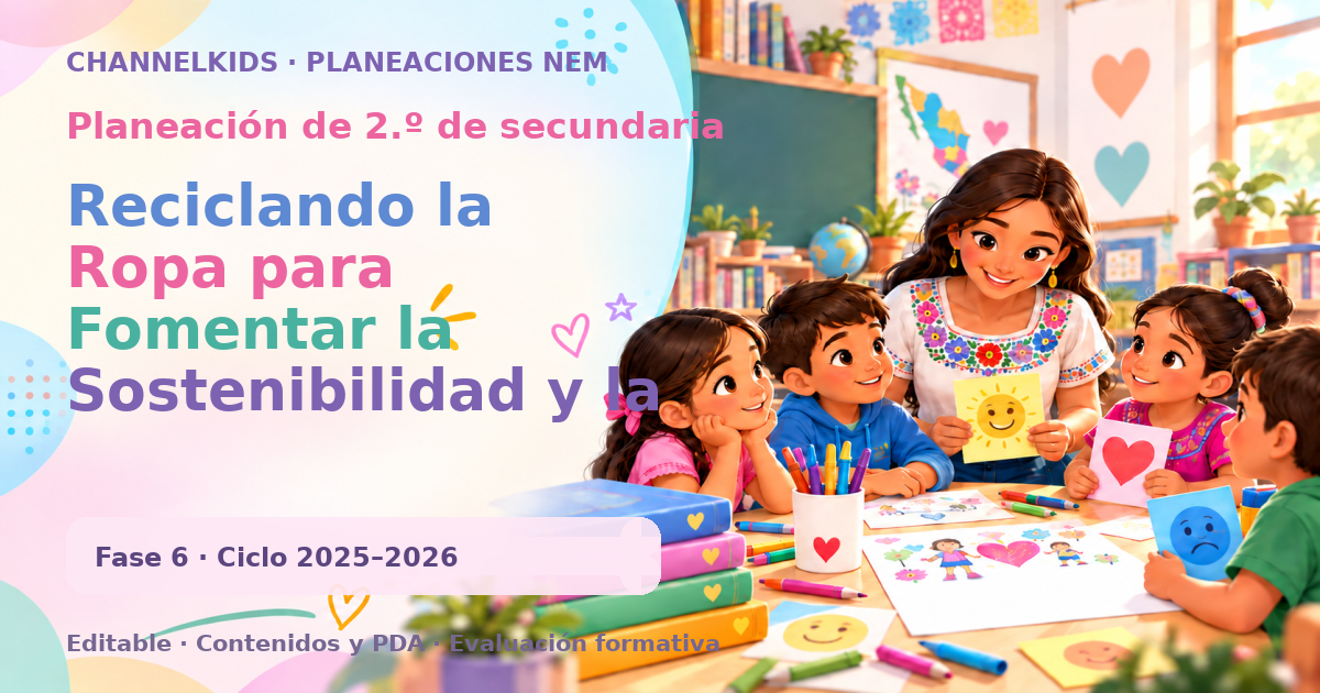Planeación de segundo grado de secundaria: Reciclando la Ropa para Fomentar la Sostenibilidad y la Creatividad