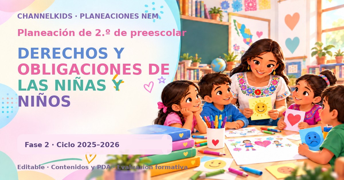 Planeación de segundo grado de preescolar: DERECHOS Y OBLIGACIONES DE LAS NIÑAS Y NIÑOS