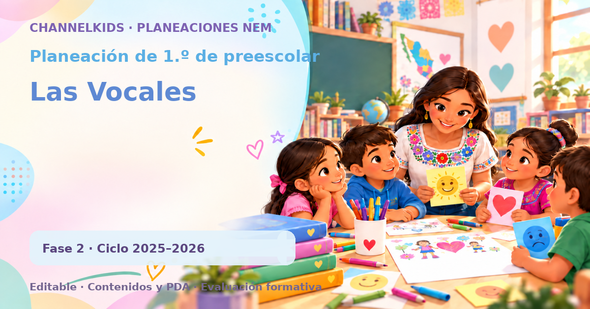 Planeación de primer grado de preescolar: Las Vocales