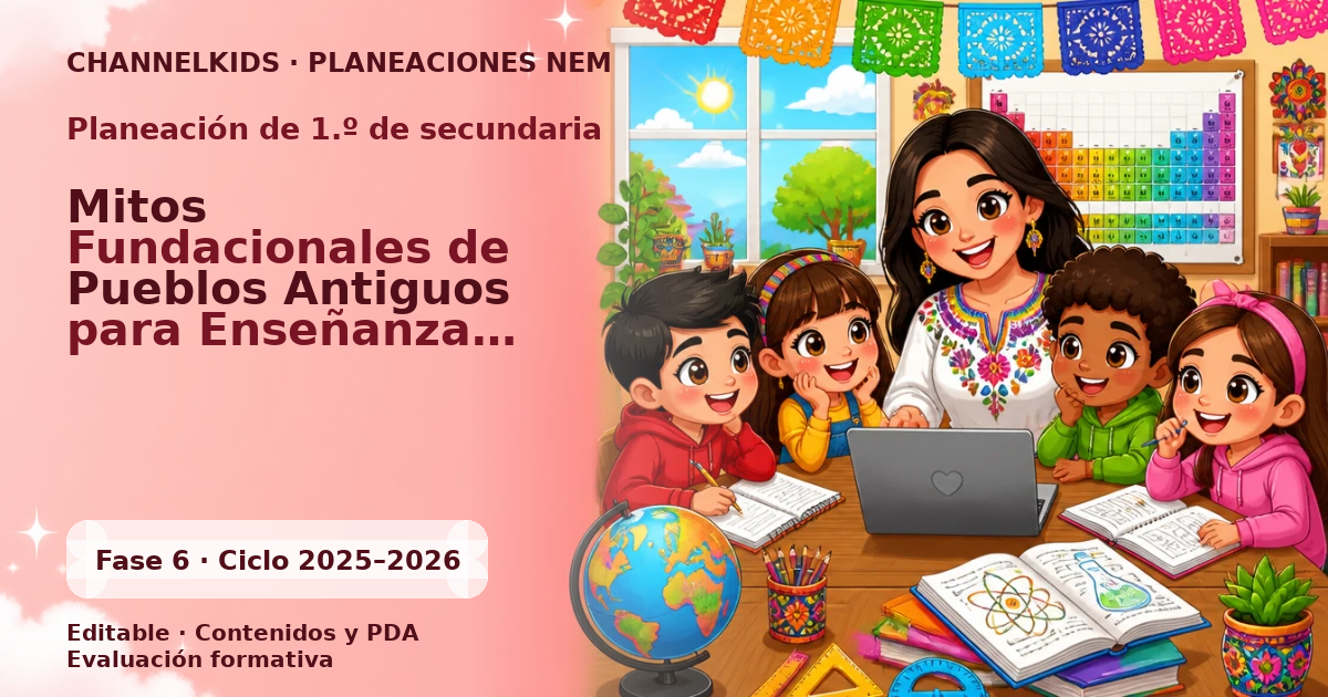 Planeación de primer grado de secundaria: Mitos Fundacionales de Pueblos Antiguos para Enseñanza Didáctica