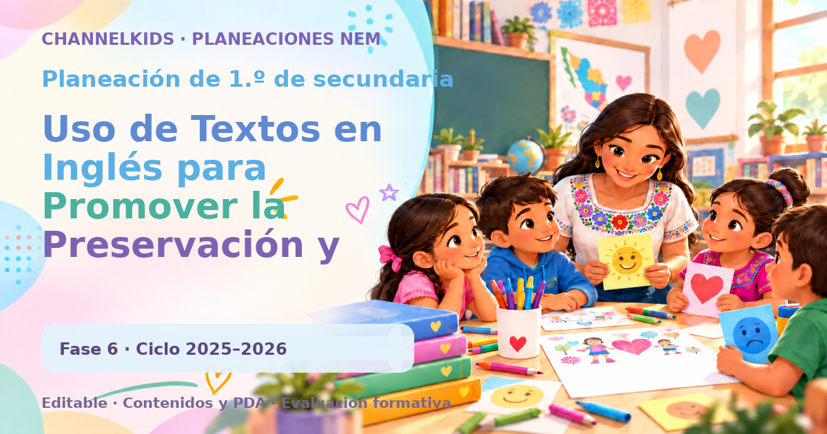 Planeación de primer grado de secundaria: Uso de Textos en Inglés para Promover la Preservación y Conservación de las Lenguas