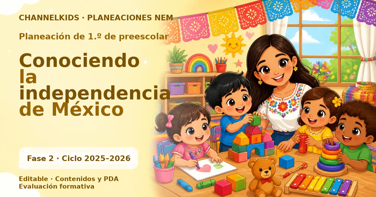 Planeación de primer grado de preescolar: Conociendo la independencia de México