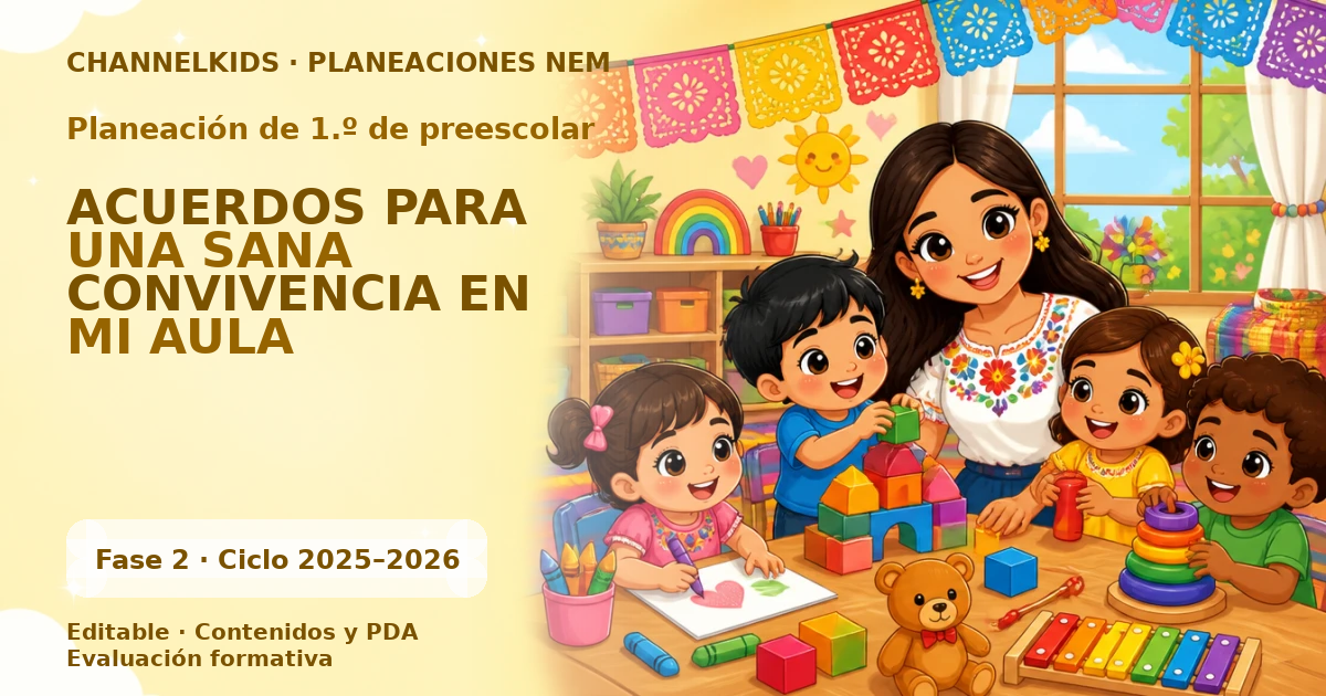 Planeación de primer grado de preescolar: ACUERDOS PARA UNA SANA CONVIVENCIA EN MI AULA