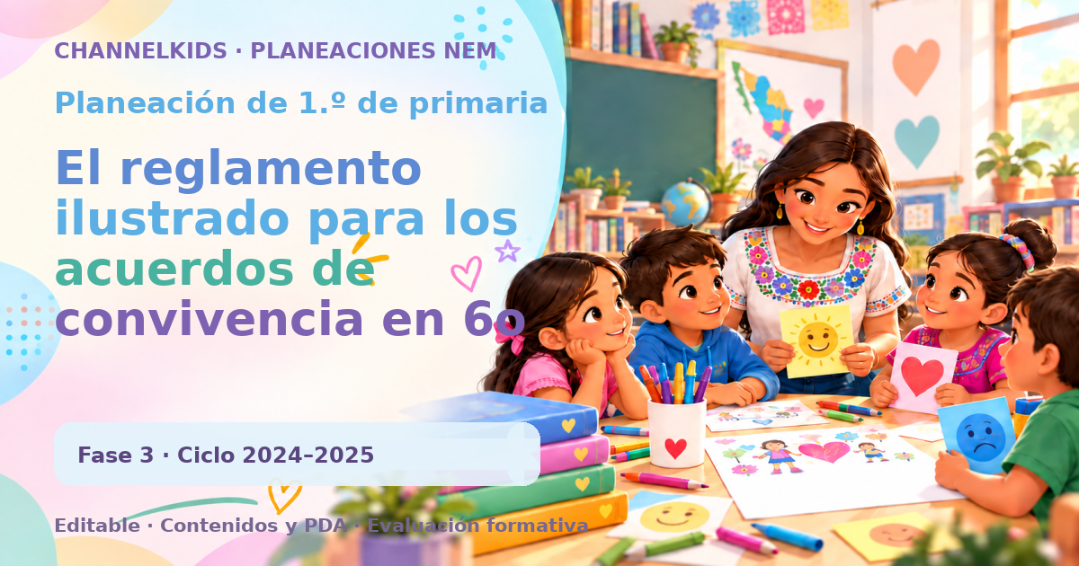 Planeación de primer grado: El reglamento ilustrado para los acuerdos de convivencia en 6o primaria