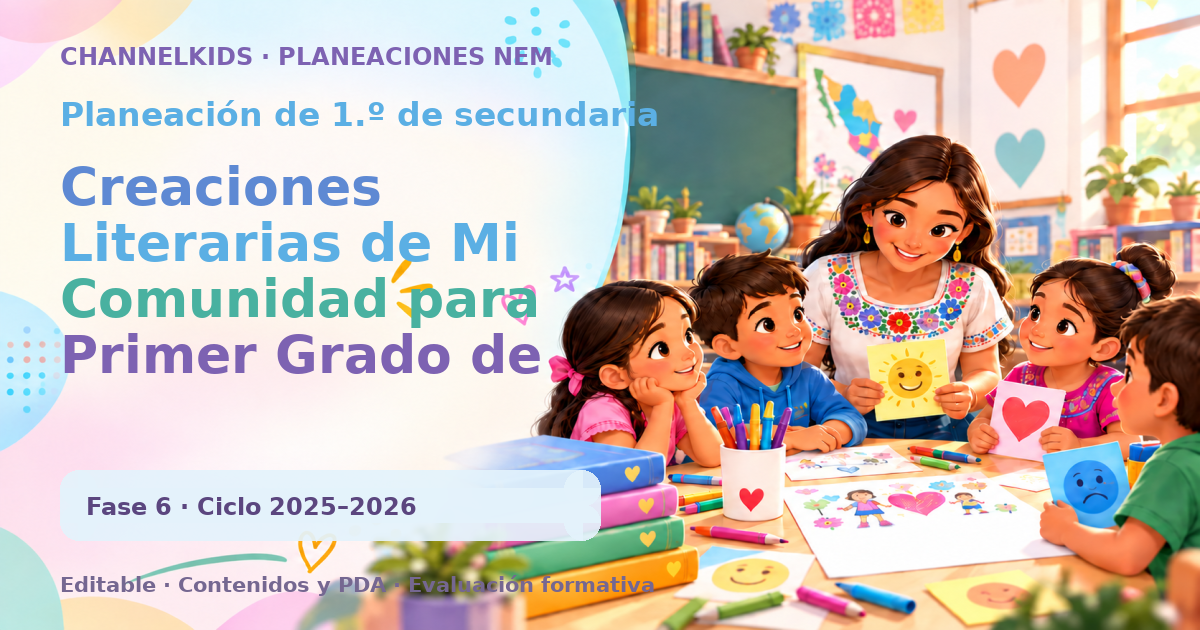 Planeación de primer grado de secundaria: Creaciones Literarias de Mi Comunidad para Primer Grado de Secundaria