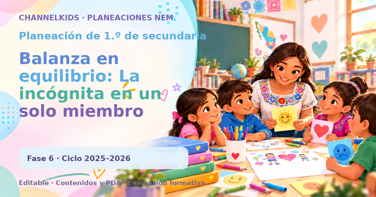 Planeación de primer grado de secundaria: Balanza en equilibrio: La incógnita en un solo miembro