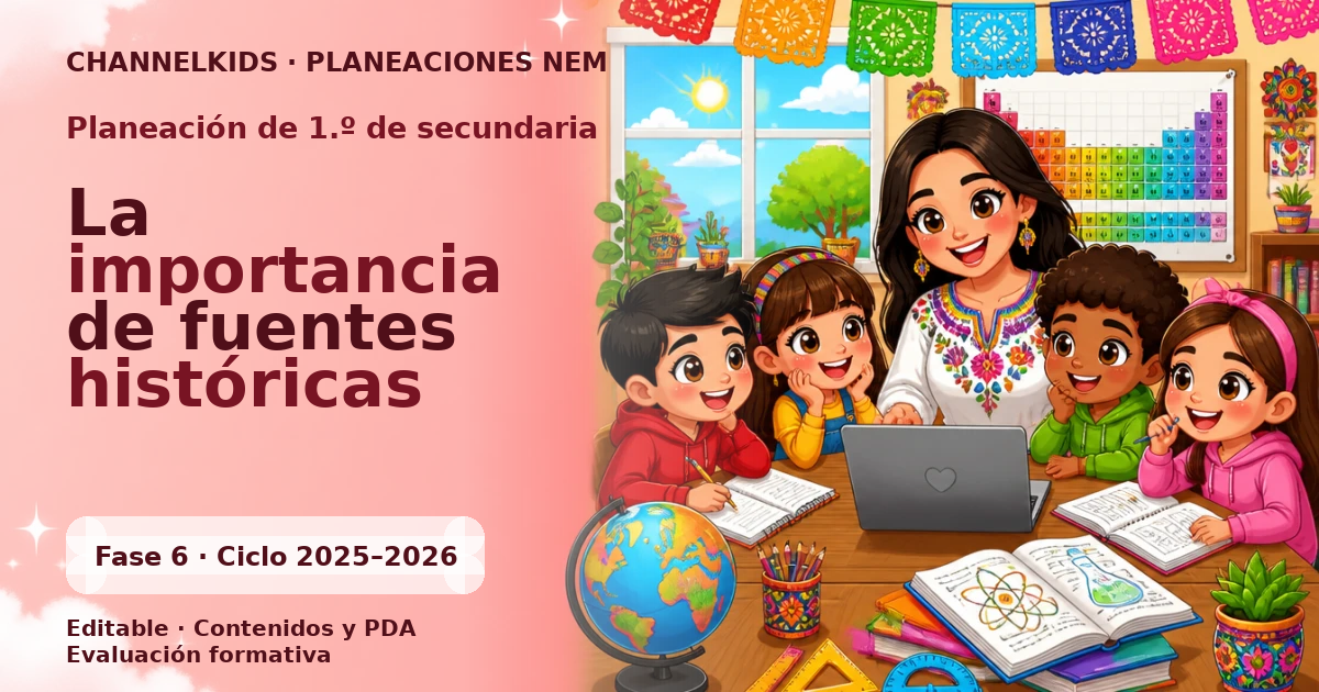 Planeación Secundaria 1.º grado: Importancia de fuentes históricas