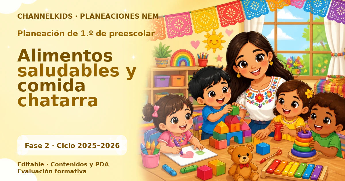 Planeación Preescolar 1.º grado: Alimentos saludables y comida chatarra