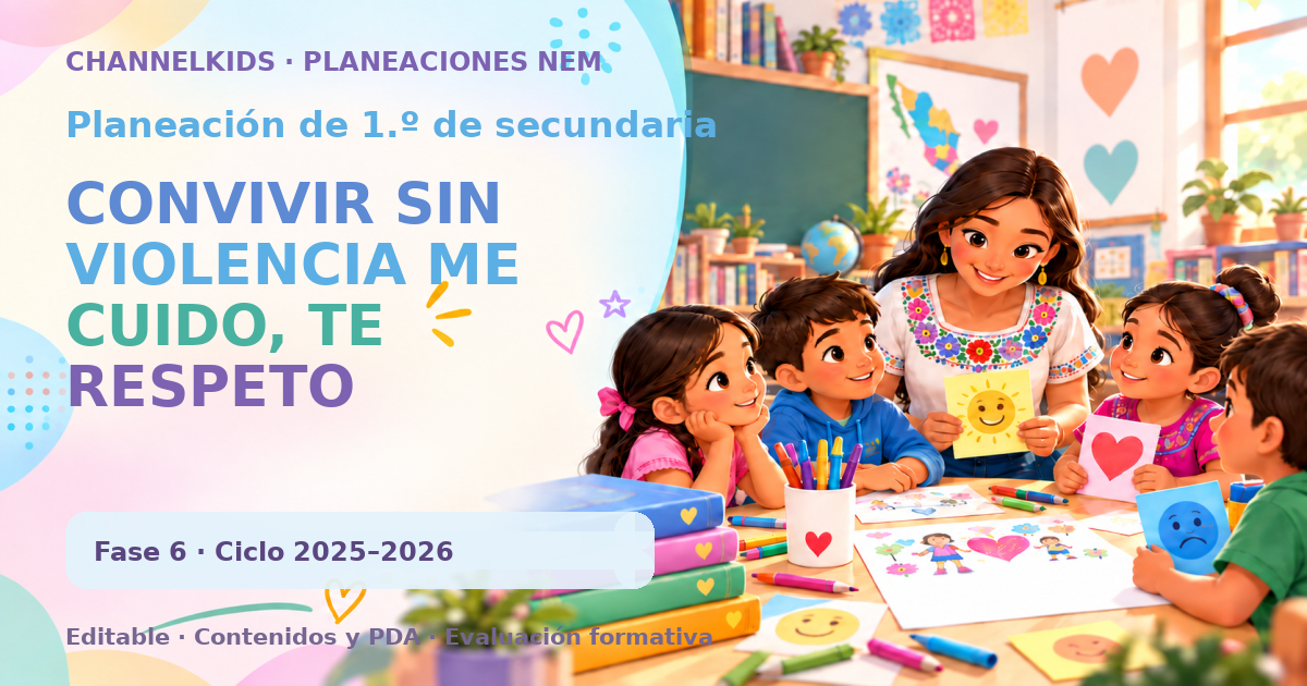 Planeación de primer grado de secundaria: CONVIVIR SIN VIOLENCIA ME CUIDO, TE RESPETO