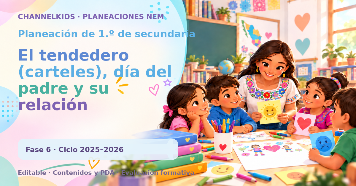 Planeación de primer grado de secundaria: El tendedero (carteles), día del padre y su relación