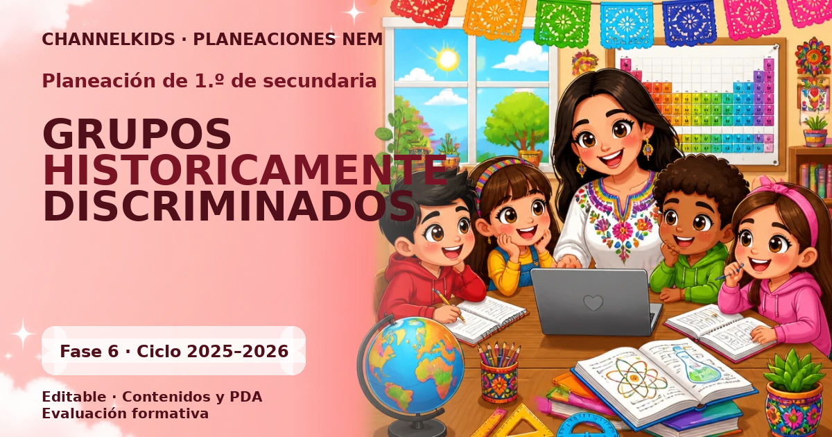 Planeación Secundaria 1.º grado: Grupos historicamente discriminados