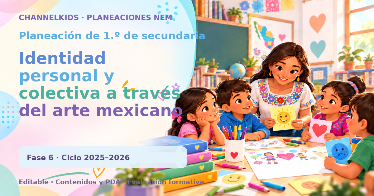 Planeación de primer grado de secundaria: Identidad personal y colectiva a través del arte mexicano y mundial (quincenal)