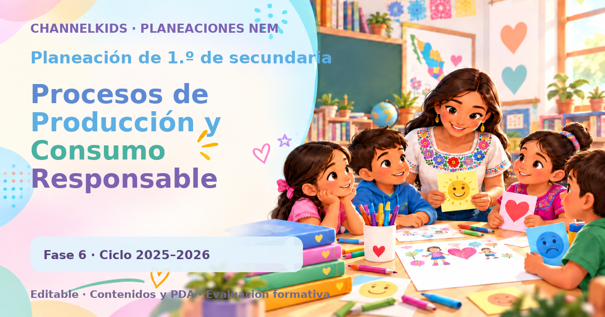 Planeación de primer grado de secundaria: Procesos de Producción y Consumo Responsable
