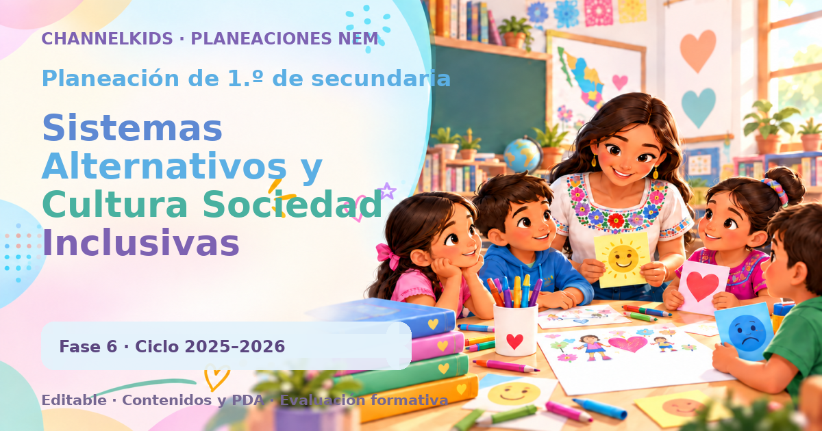 Planeación de primer grado de secundaria: Sistemas Alternativos y Cultura Sociedad Inclusivas