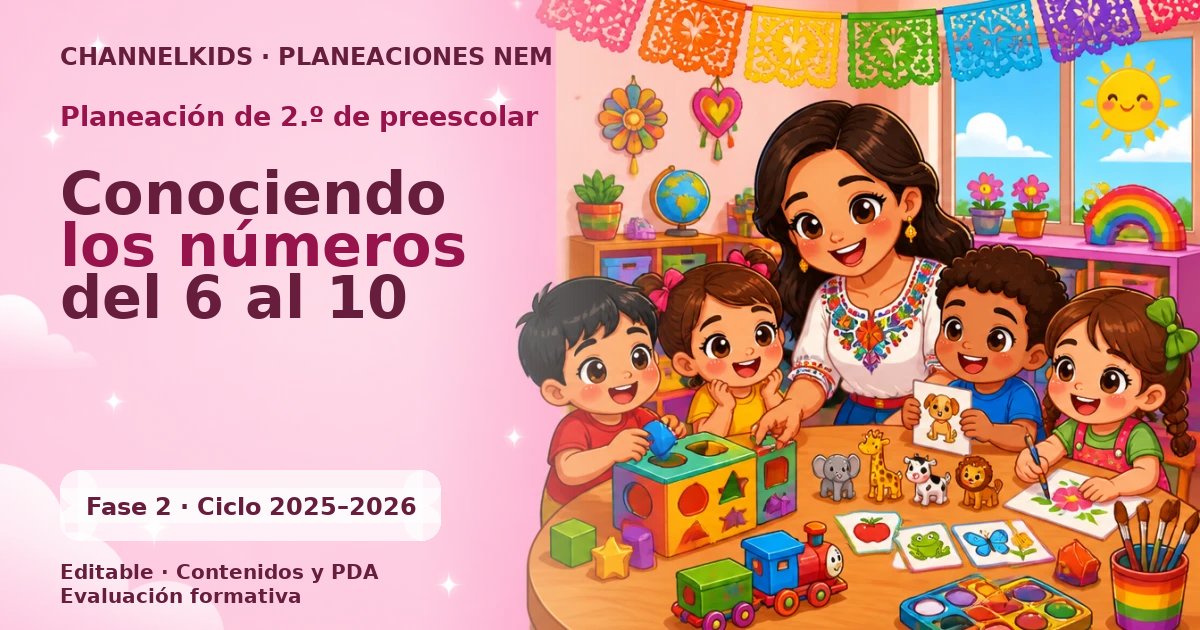 Planeación Preescolar 2.º grado: Conociendo los números del 6 al 10