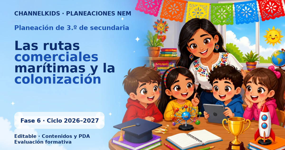 Planeación de tercer grado de secundaria: Las rutas comerciales marítimas y la colonización